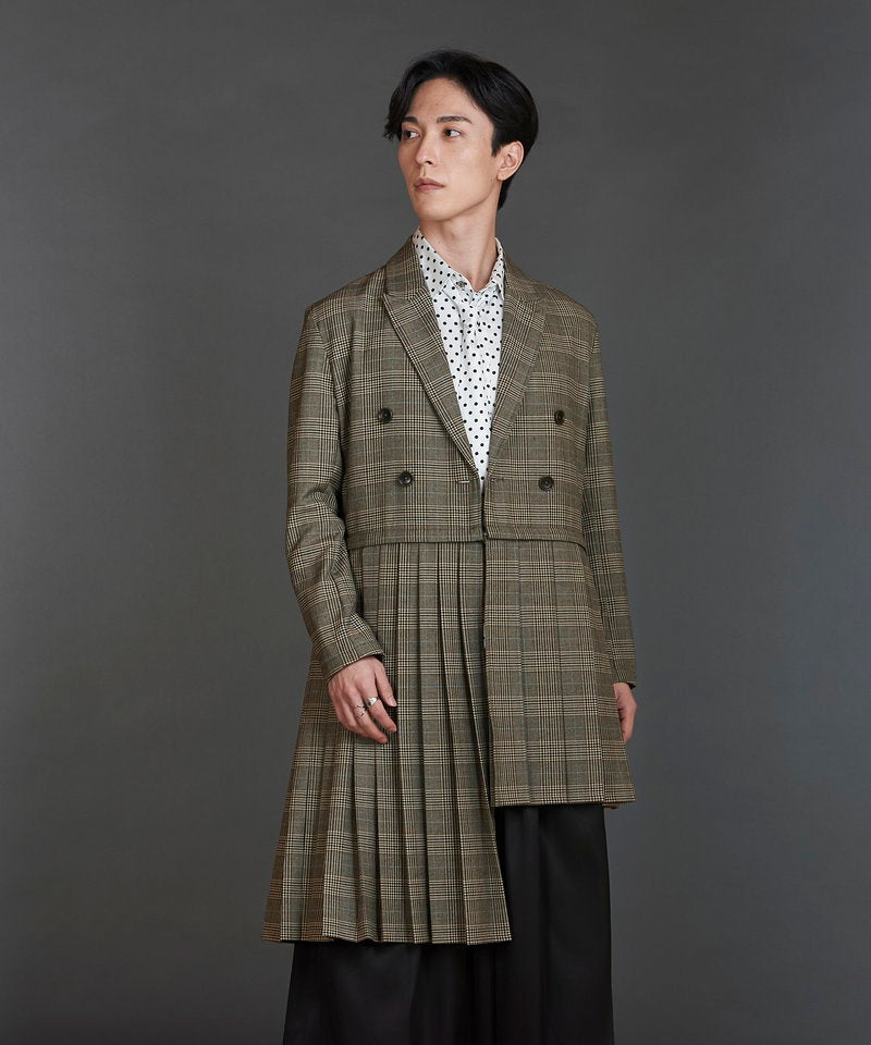 Separate pleated double-breasted jacket