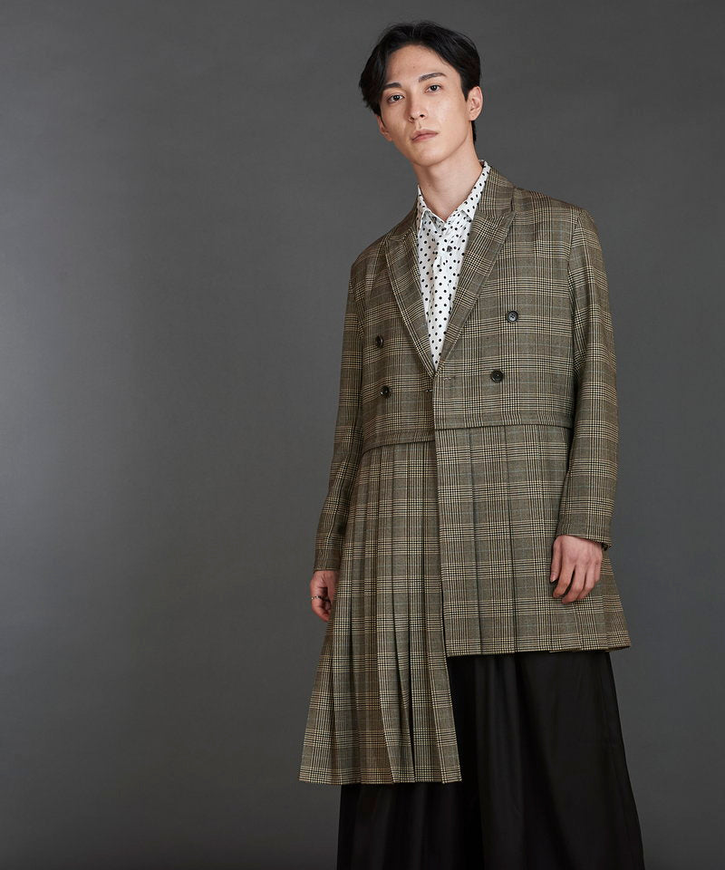 Separate pleated double-breasted jacket