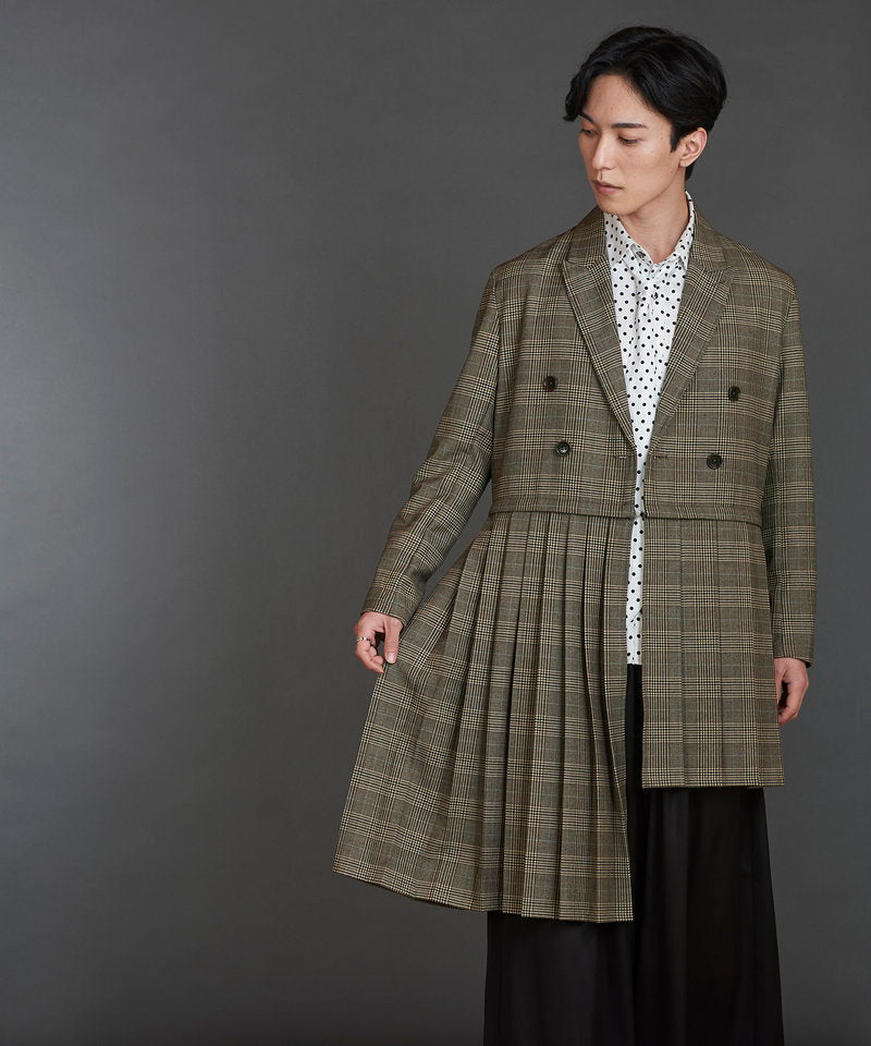 Separate pleated double-breasted jacket