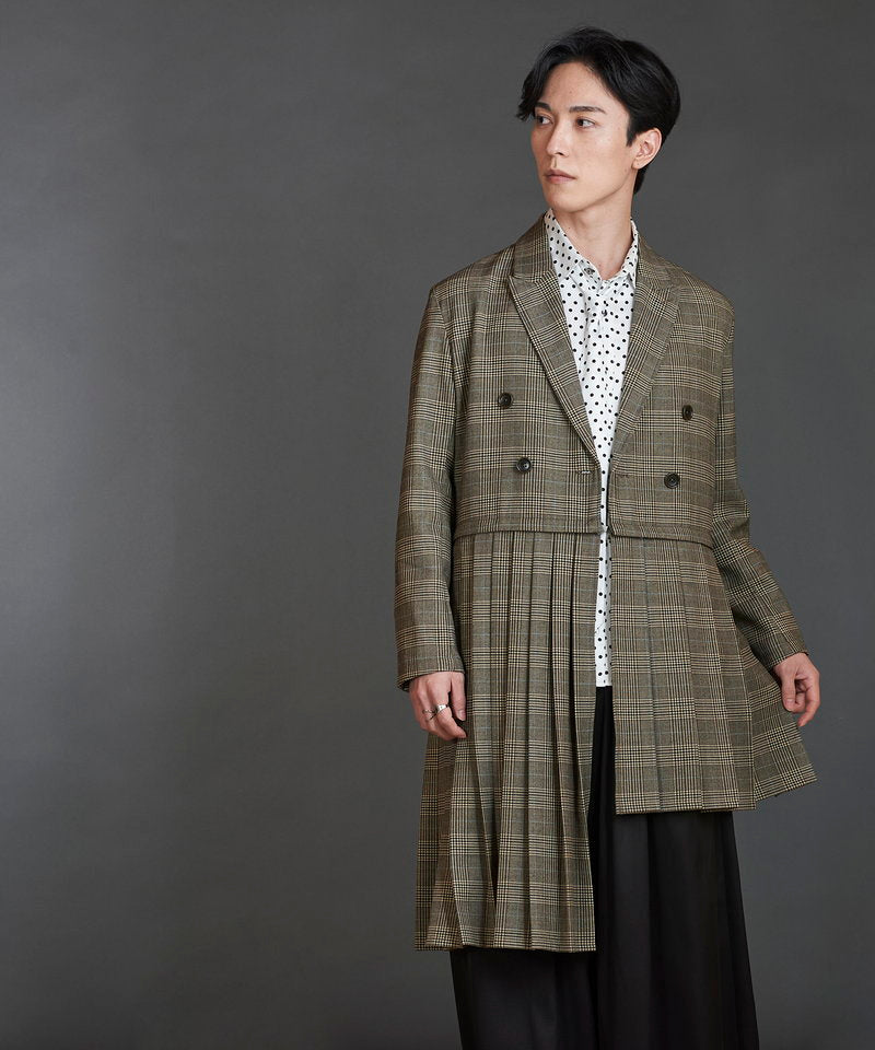 Separate pleated double-breasted jacket