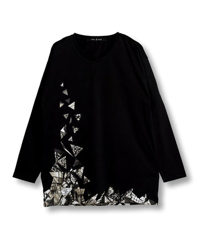 Glass rubble print long sleeve T-shirt