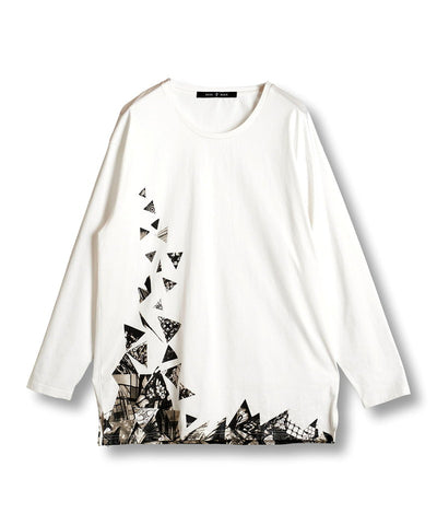 Glass rubble print long sleeve T-shirt