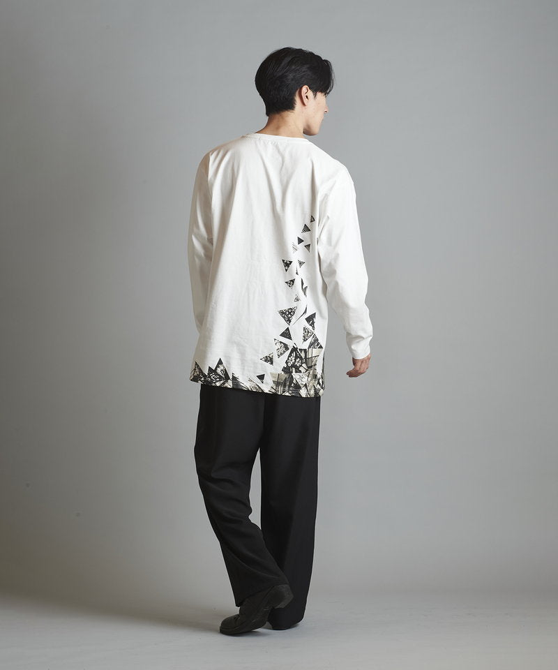 Glass rubble print long sleeve T-shirt