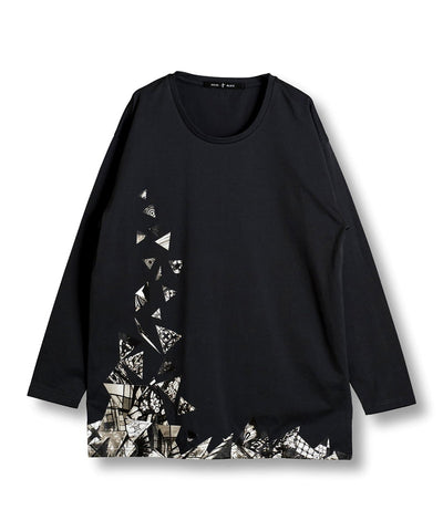 Glass rubble print long sleeve T-shirt