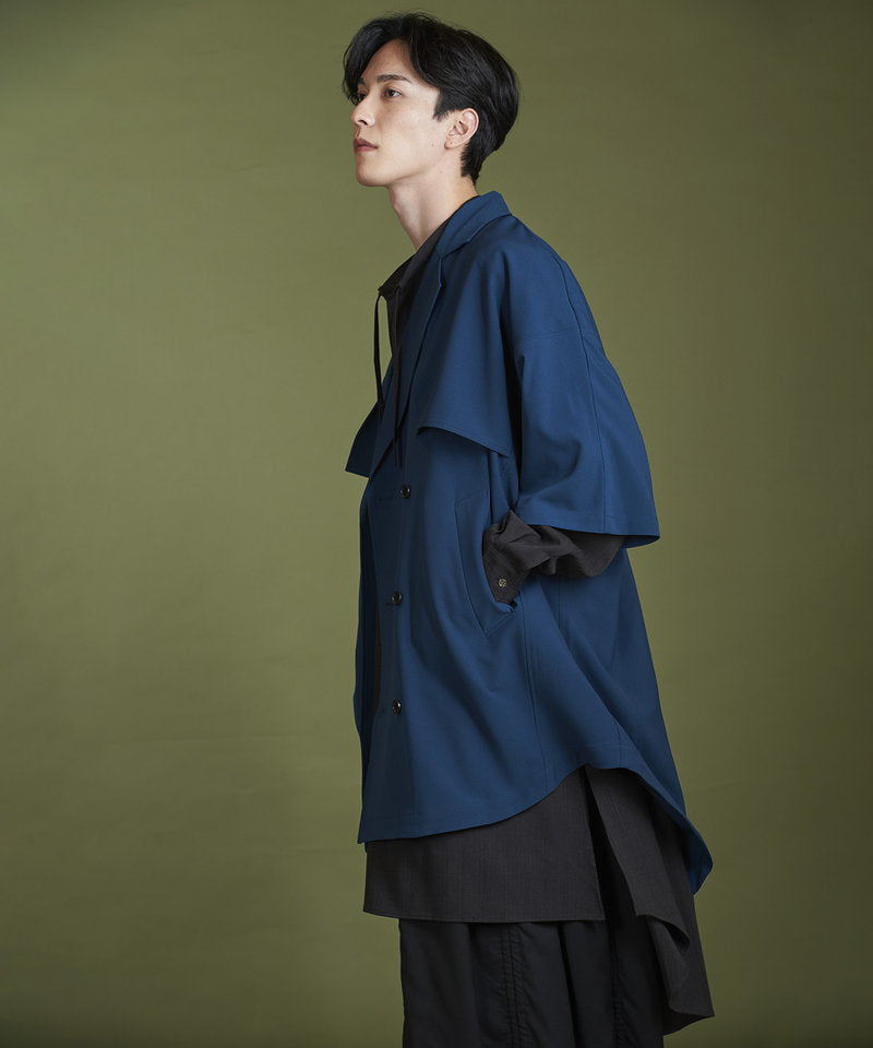 Dolman half sleeve trench poncho