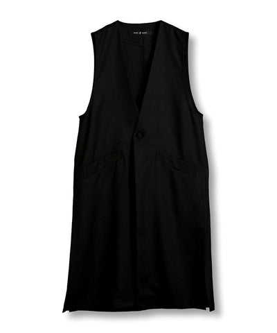 Deep slit long vest