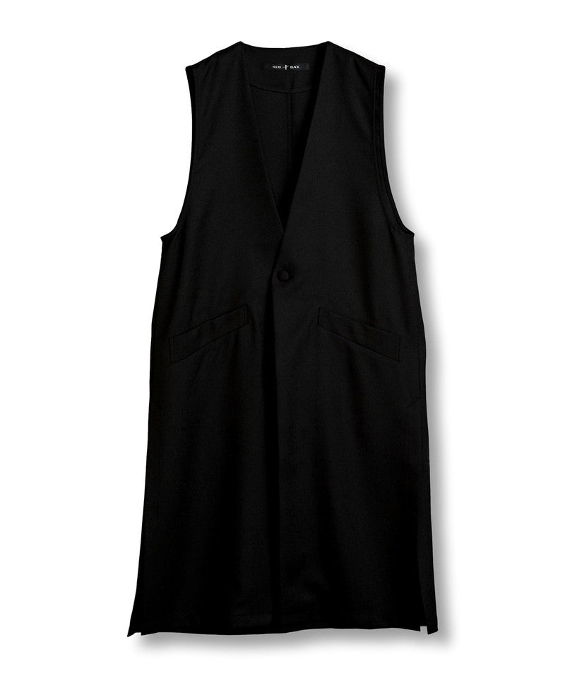 Deep slit long vest