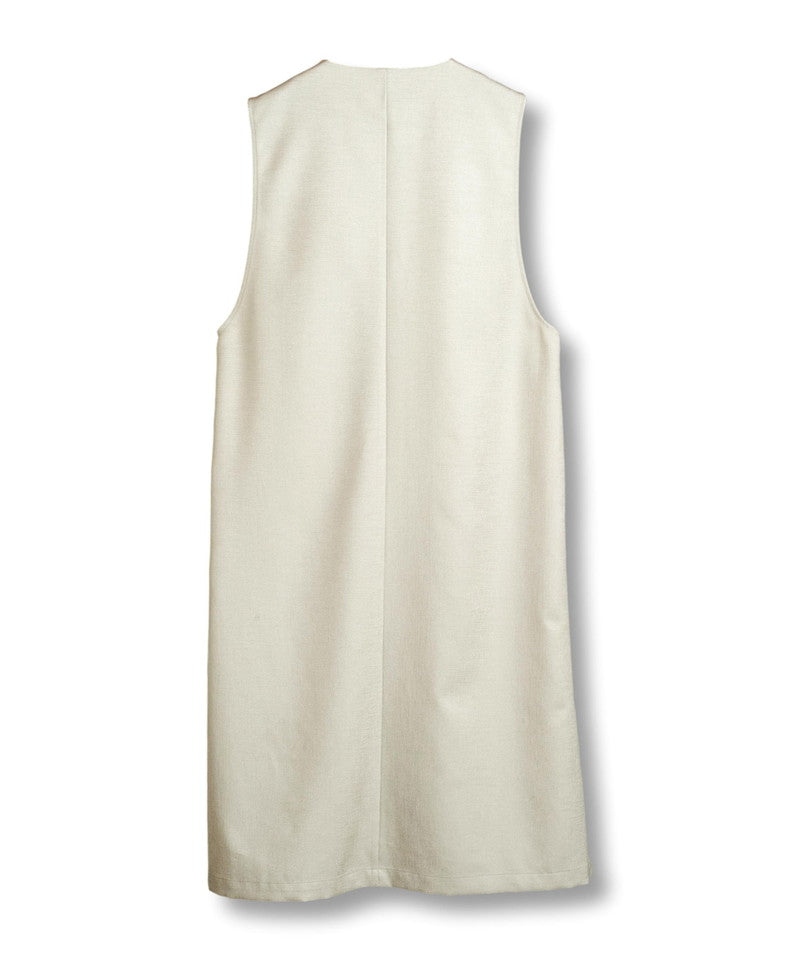 Deep slit long vest