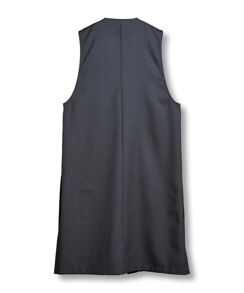 Deep slit long vest