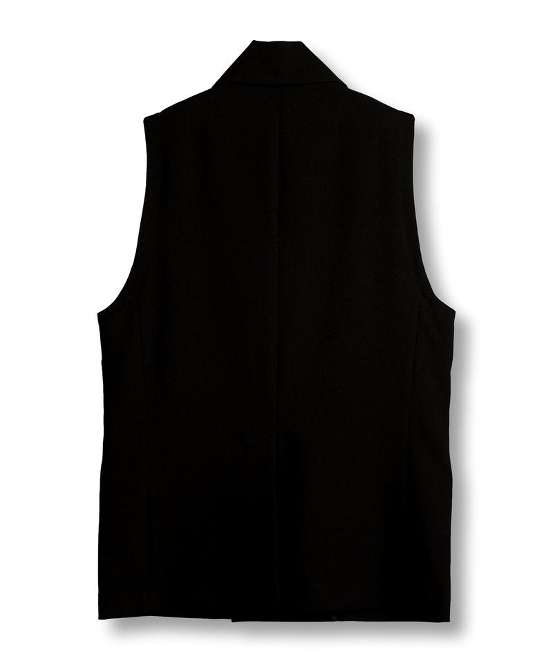 Double-breasted sleeveless jacket