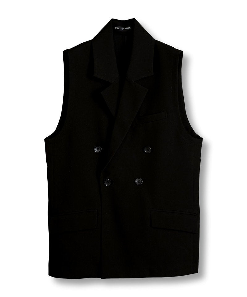 Double-breasted sleeveless jacket