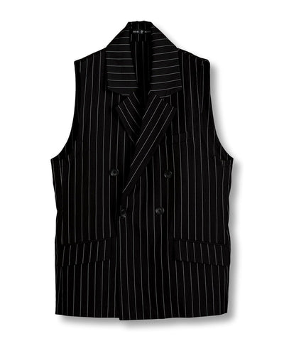 Double-breasted sleeveless jacket