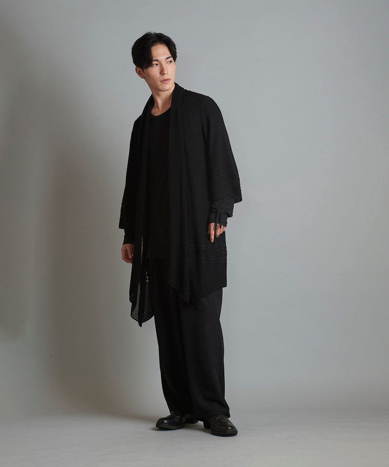 Openwork knit gown