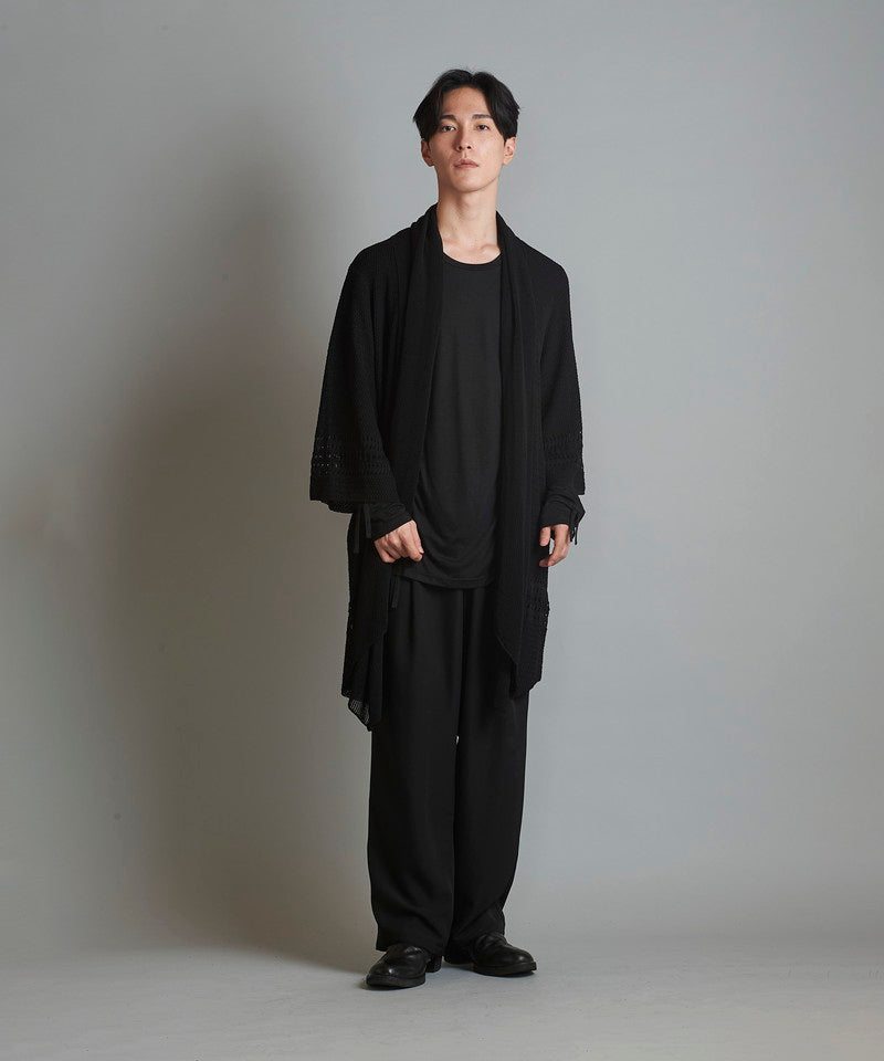 Openwork knit gown