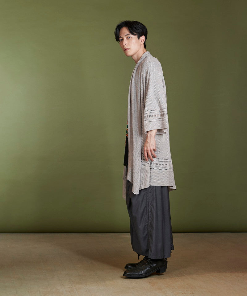 Openwork knit gown