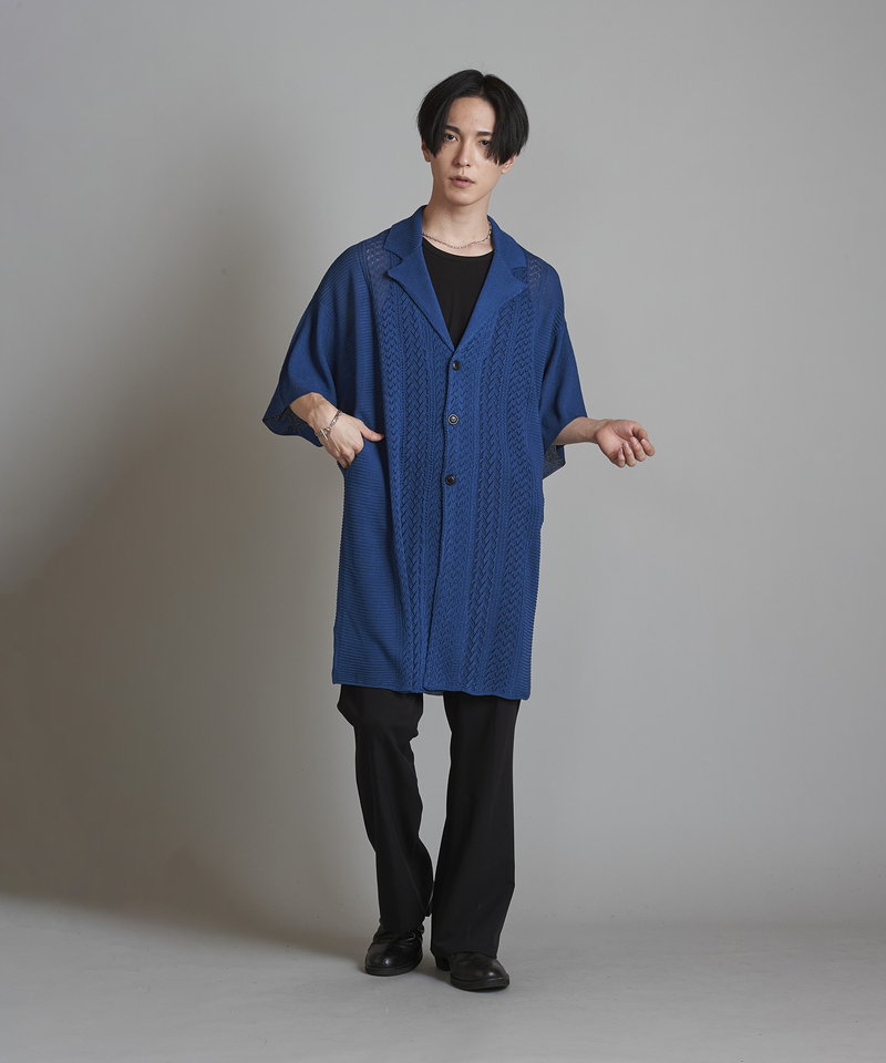 ハーフスリーブニットロングJKT