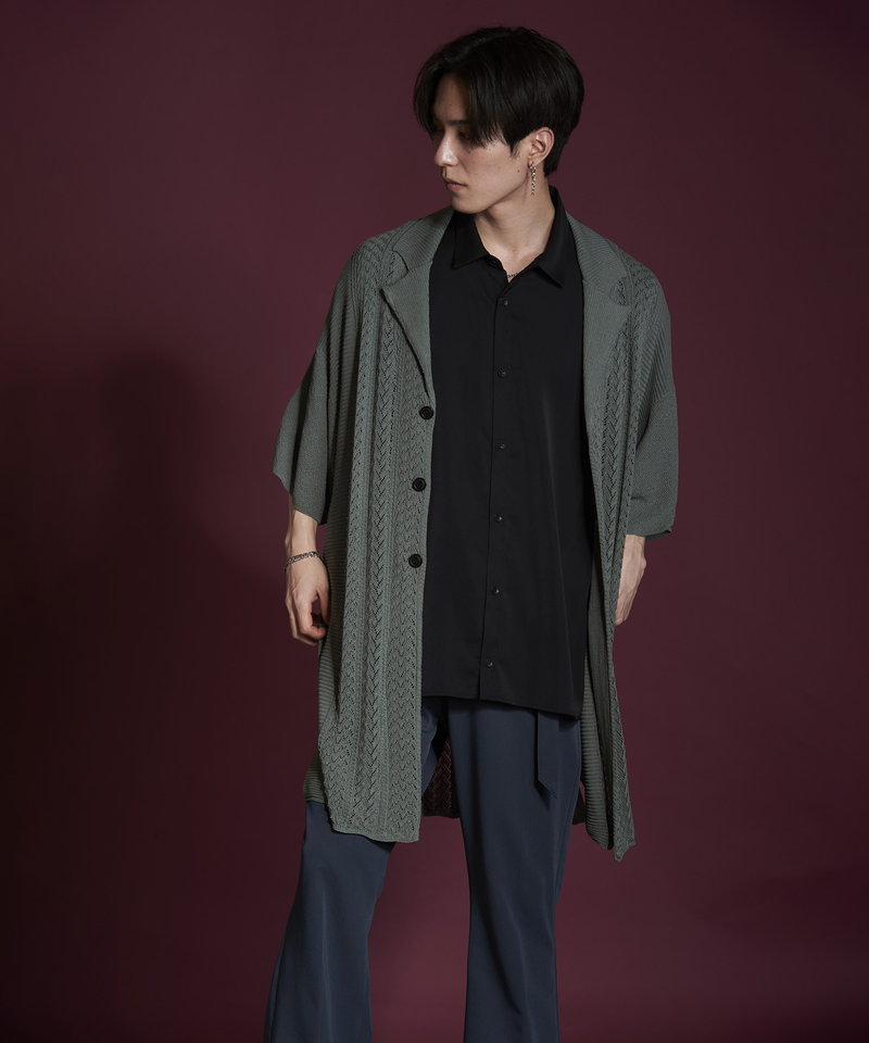 ハーフスリーブニットロングJKT