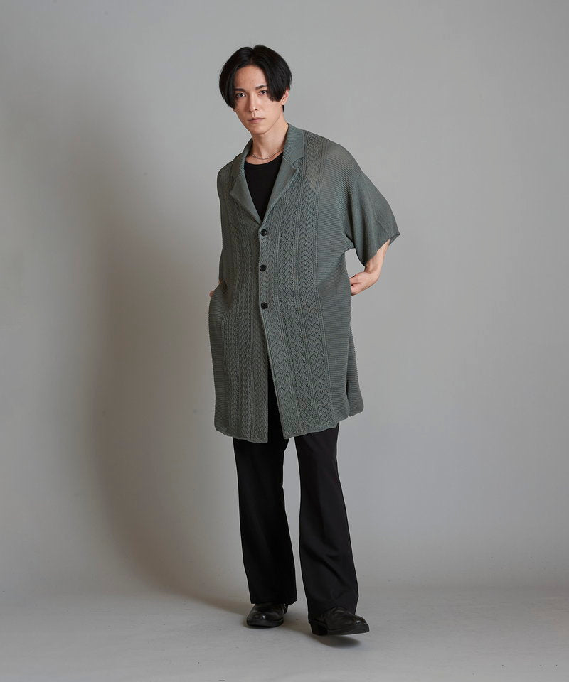 ハーフスリーブニットロングJKT