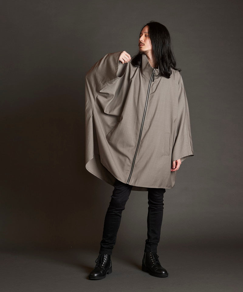 Stand collar dolman sleeve poncho