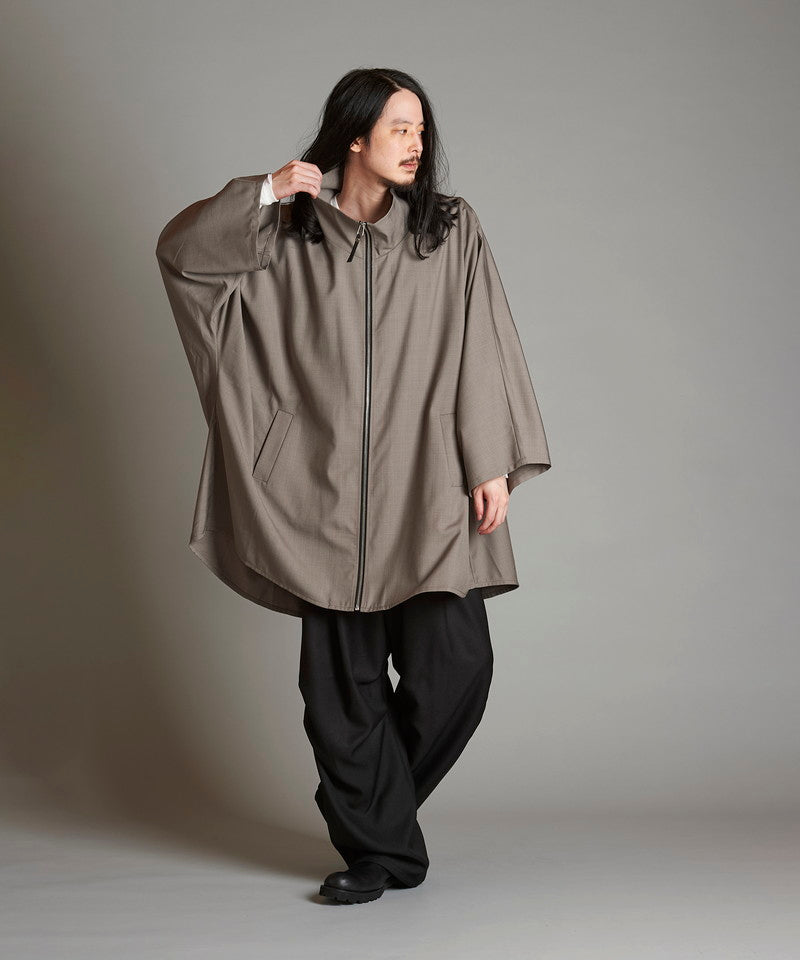 Stand collar dolman sleeve poncho