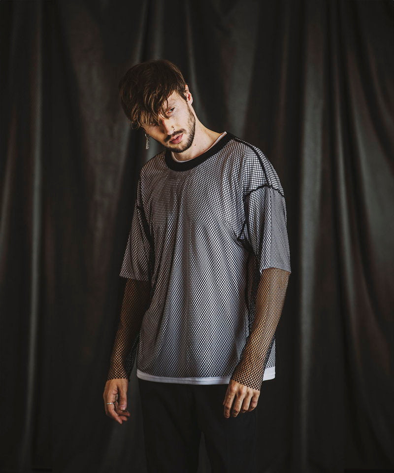 Layered Mesh Long Sleeve T-Shirt