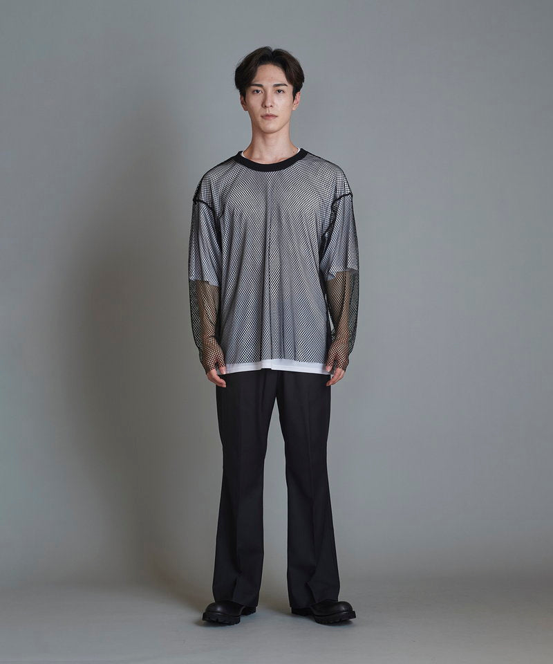 Layered Mesh Long Sleeve T-Shirt