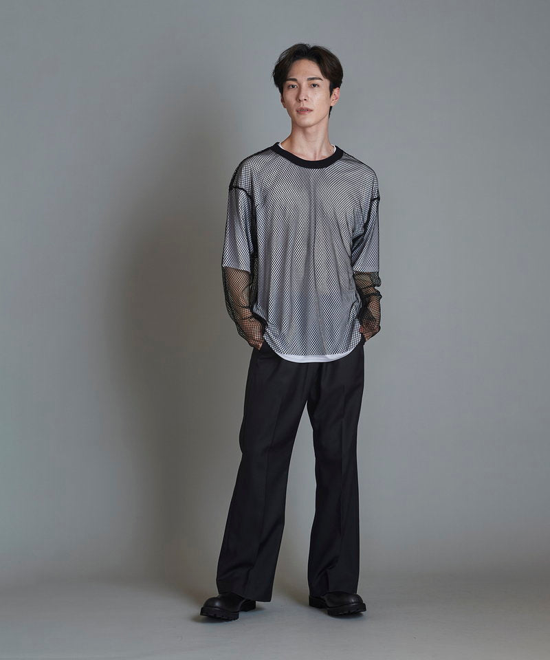 Layered Mesh Long Sleeve T-Shirt