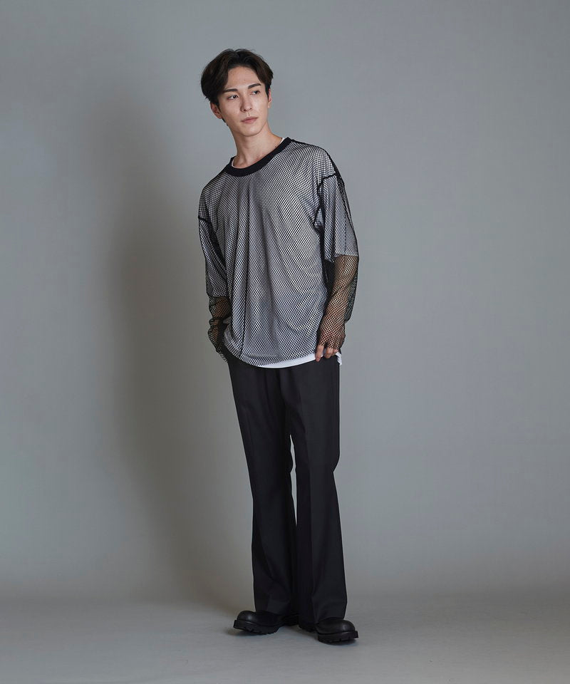 Layered Mesh Long Sleeve T-Shirt