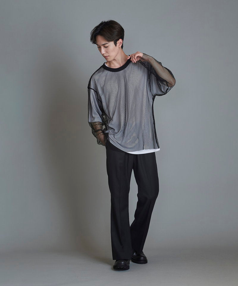 Layered Mesh Long Sleeve T-Shirt