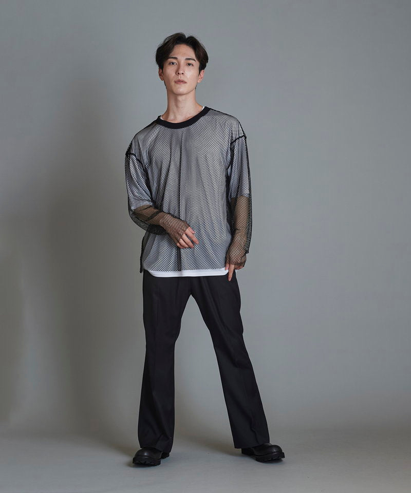 Layered Mesh Long Sleeve T-Shirt