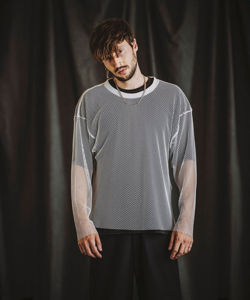 Layered Mesh Long Sleeve T-Shirt