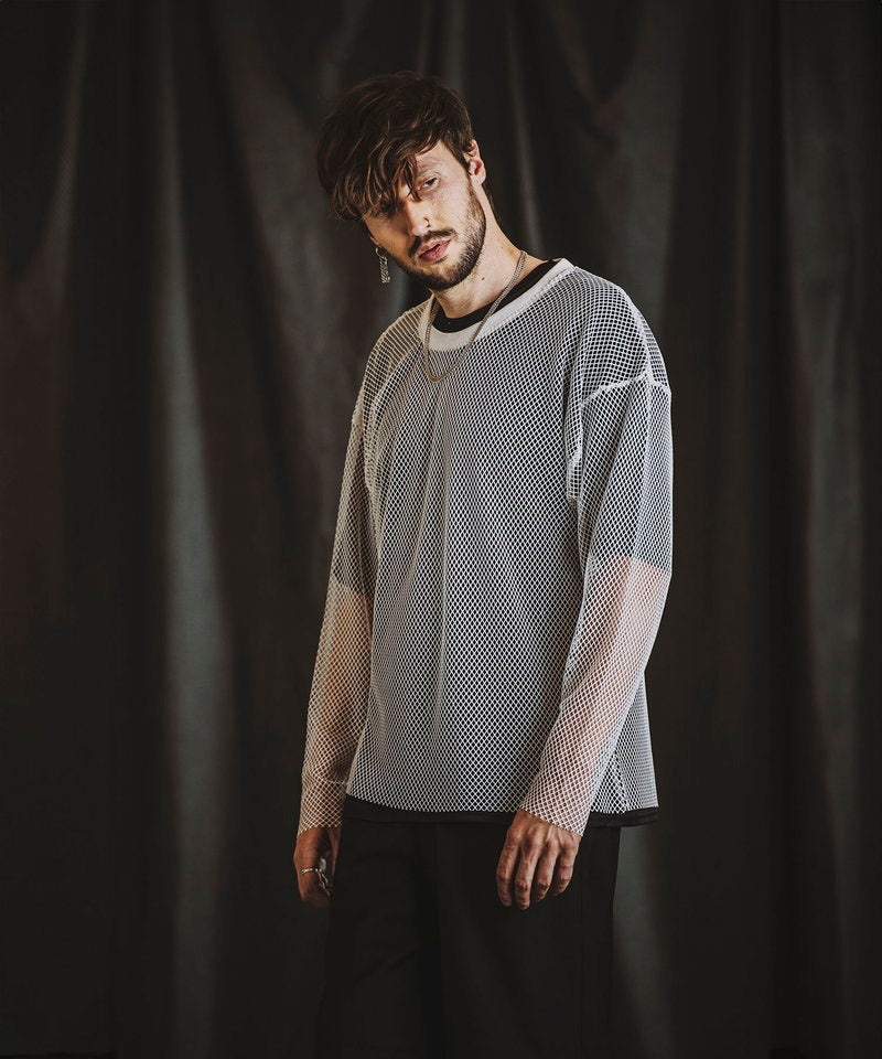 Layered Mesh Long Sleeve T-Shirt