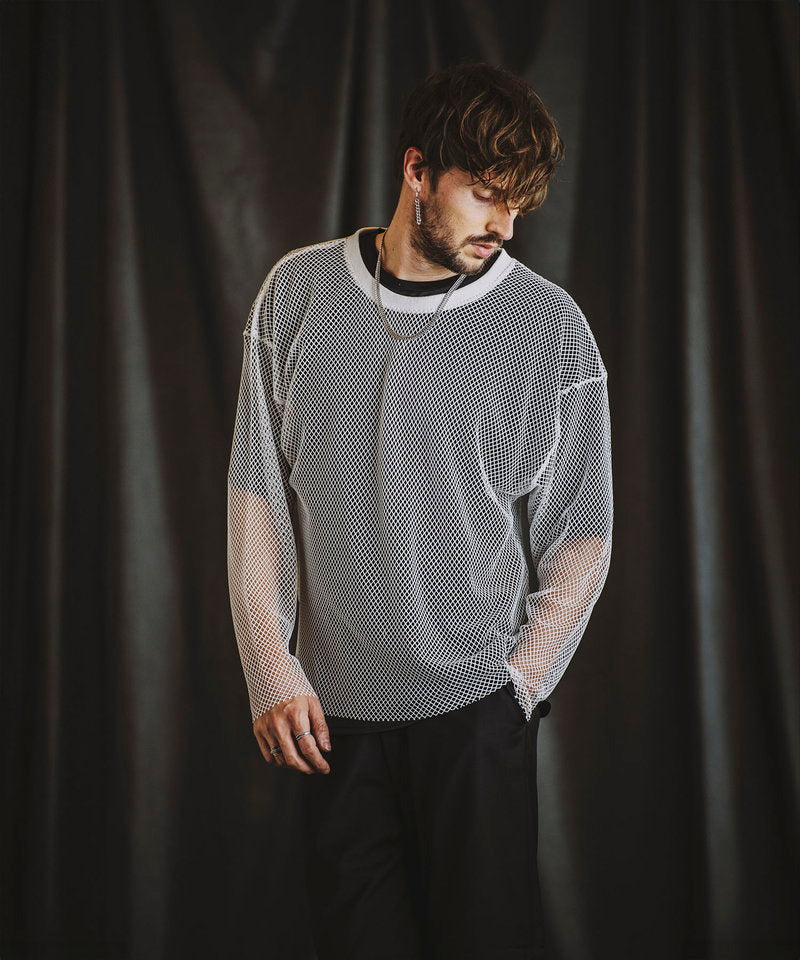 Layered Mesh Long Sleeve T-Shirt