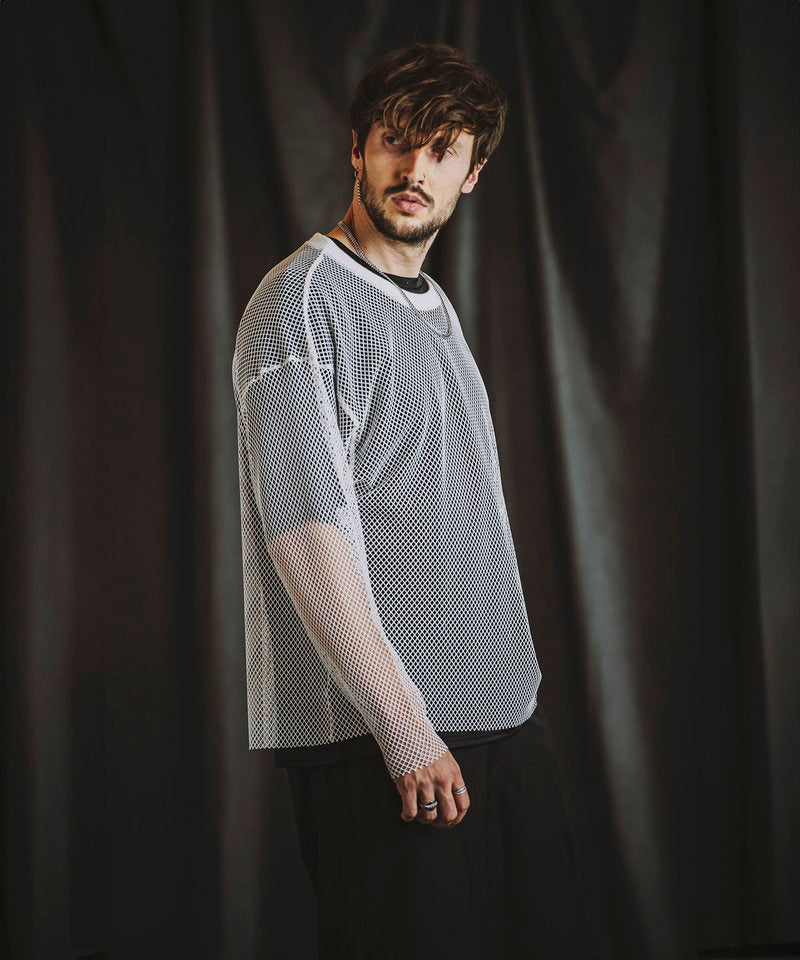 Layered Mesh Long Sleeve T-Shirt