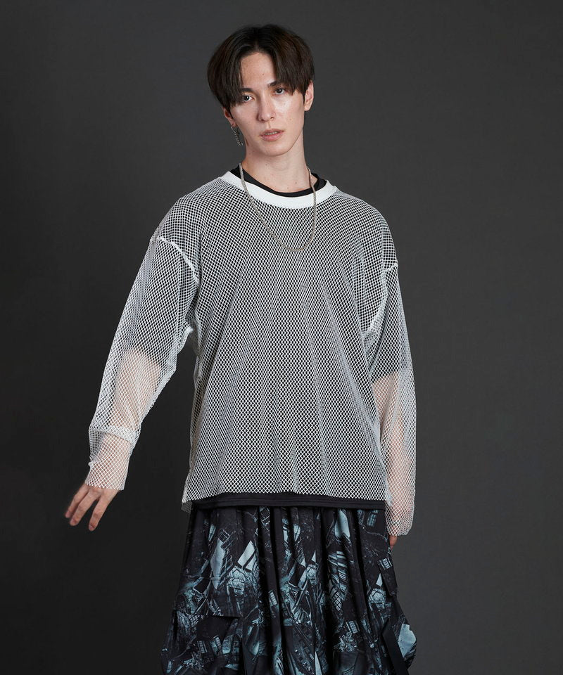 Layered Mesh Long Sleeve T-Shirt