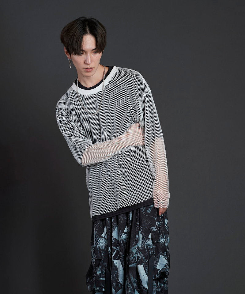 Layered Mesh Long Sleeve T-Shirt