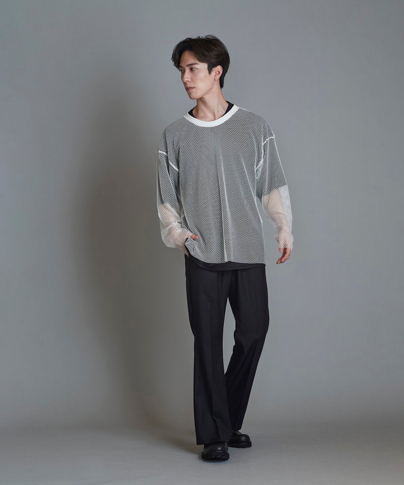 Layered Mesh Long Sleeve T-Shirt