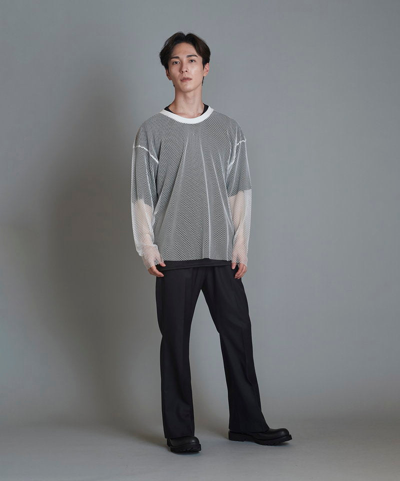 Layered Mesh Long Sleeve T-Shirt