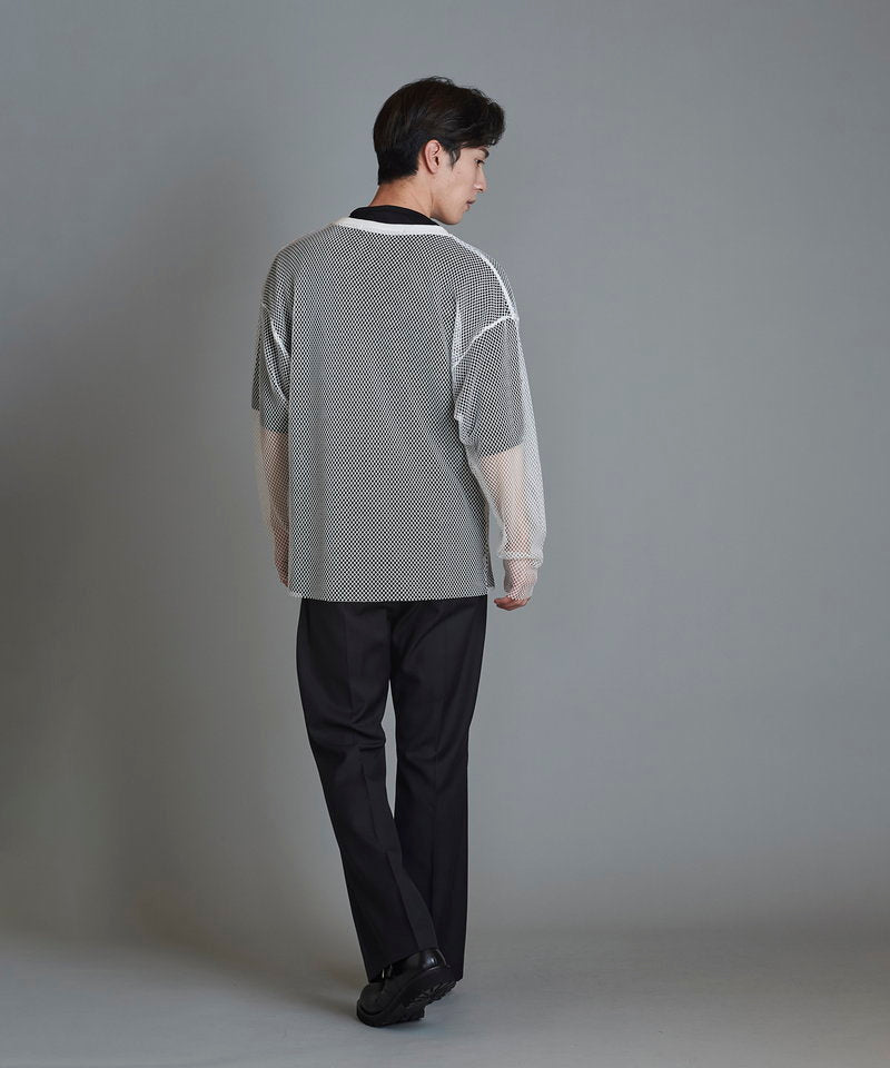 Layered Mesh Long Sleeve T-Shirt