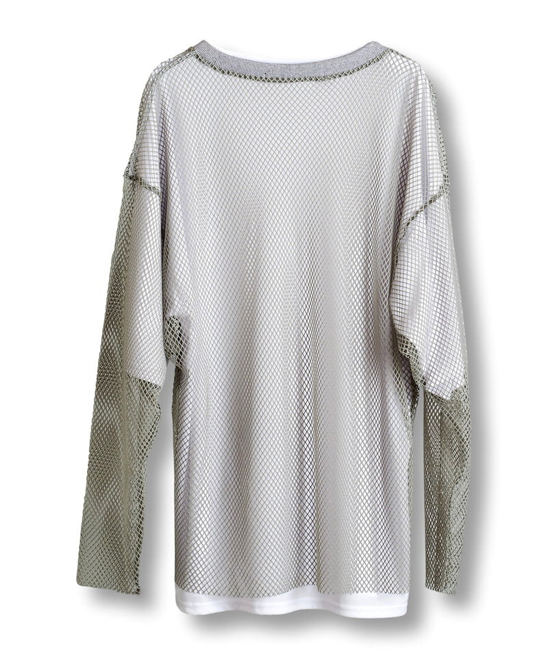 Layered Mesh Long Sleeve T-Shirt