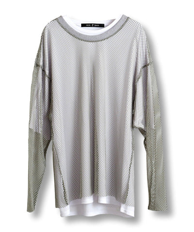 Layered Mesh Long Sleeve T-Shirt