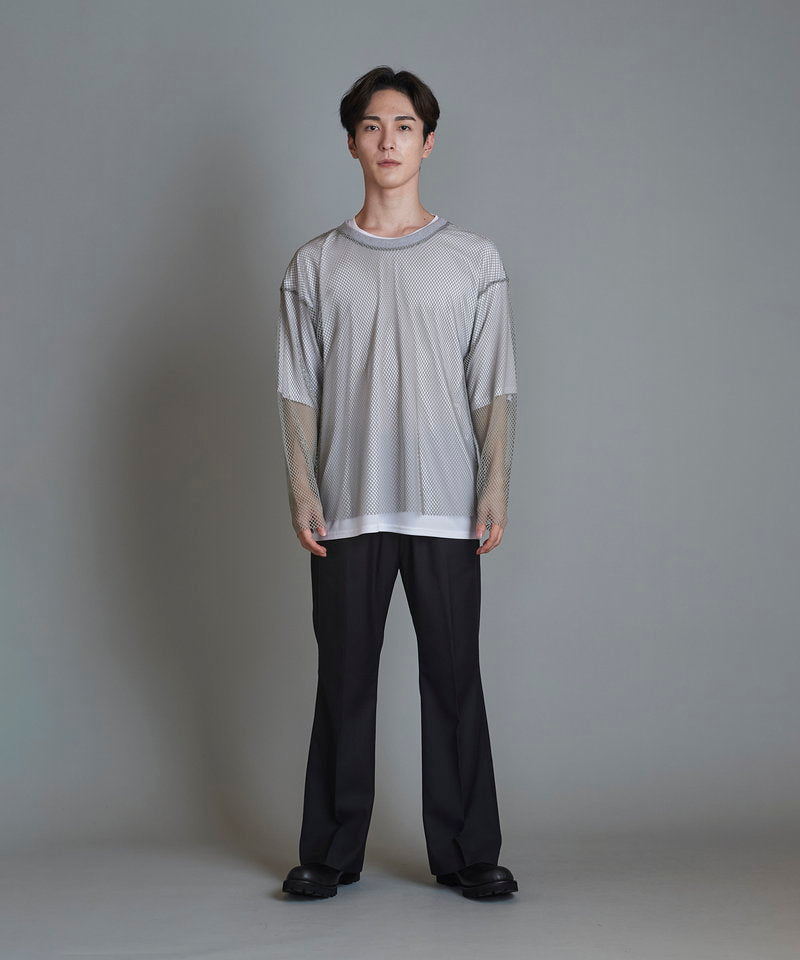 Layered Mesh Long Sleeve T-Shirt