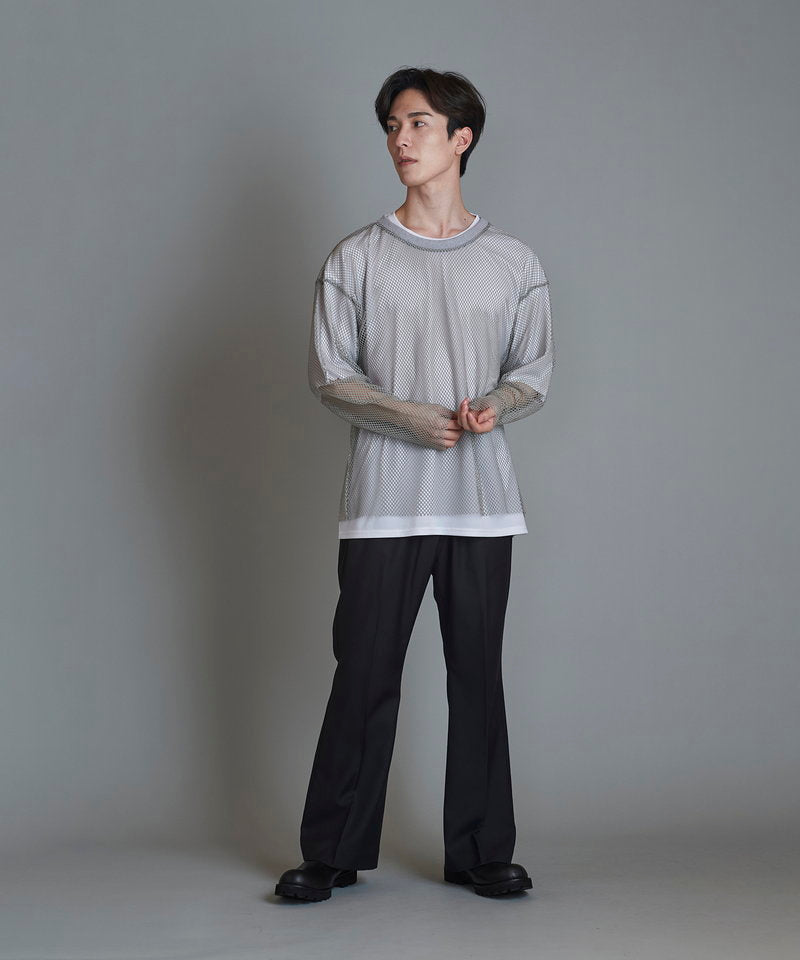 Layered Mesh Long Sleeve T-Shirt