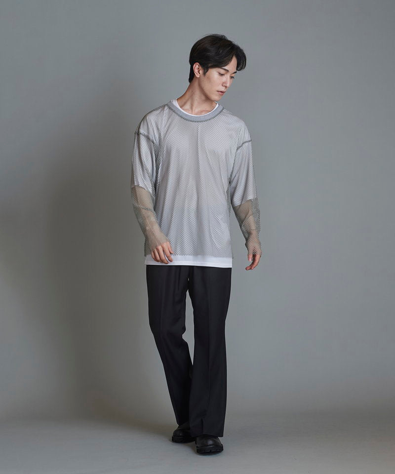 Layered Mesh Long Sleeve T-Shirt