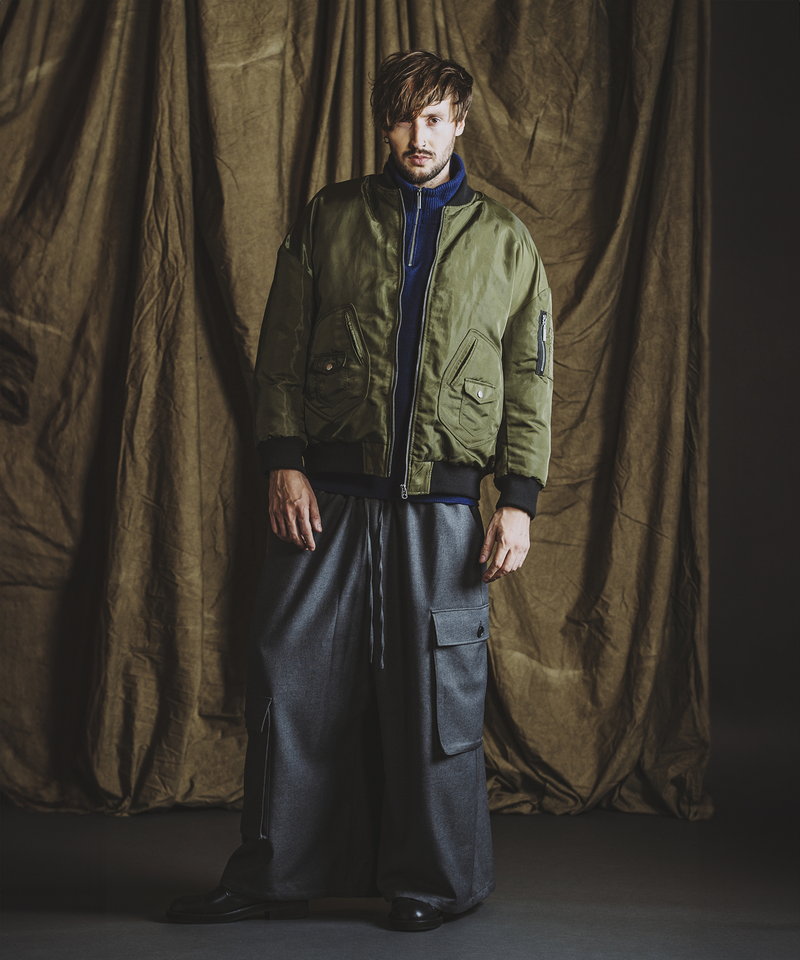 Asymmetrical cargo trousers