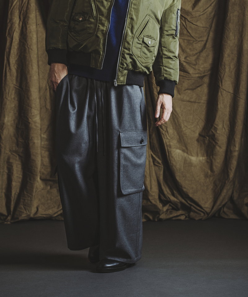 Asymmetrical cargo trousers