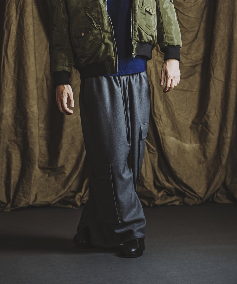 Asymmetrical cargo trousers