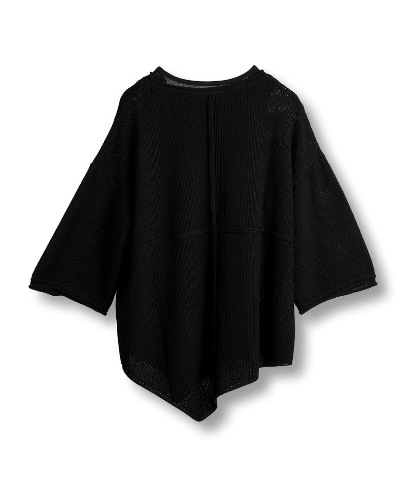 Asymmetrical layered sheer knit PO