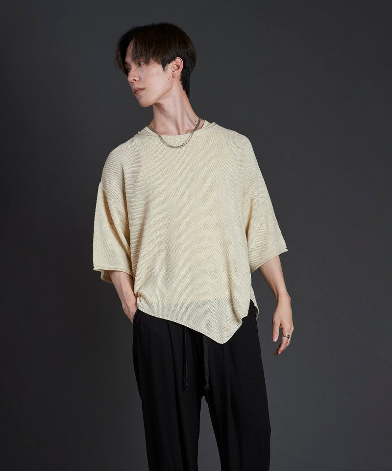 Asymmetrical layered sheer knit PO