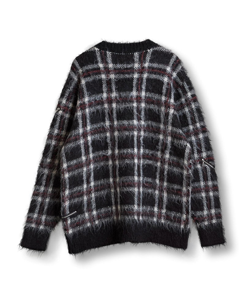 ZIP CHECK KNIT BIG-PO